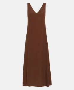 Robe Chumba En Acetate De Soie - Chocolat