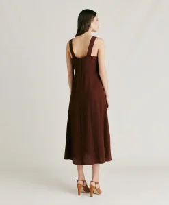 Robe Chumba En Acetate De Soie - Chocolat