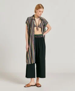 Robe Colorado Rayee En Jersey Lurex - Vert Multicolore
