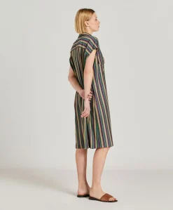 Robe Colorado Rayee En Jersey Lurex - Vert Multicolore