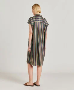 Robe Colorado Rayee En Jersey Lurex - Vert Multicolore