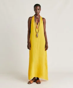Robe En Lin Aurora - Jaune Soleil