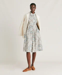 Robe En Popeline Ilaria - Creme/Poudre