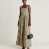 Robe En Popeline Lavinia - Or/Bleu