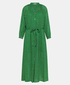 Robe En Voile De Coton Imprime Goa - Emeraude