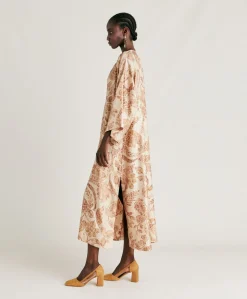 Robe Faro En Serge De Soie - Poudre Multicolore