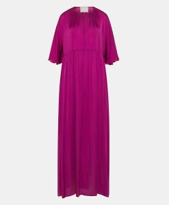 Robe Ginevra En Soie Unie - Cyclamen