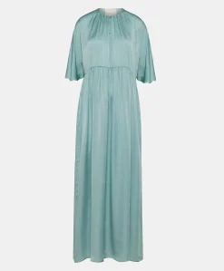 Robe Ginevra En Soie Unie - Ceruleen