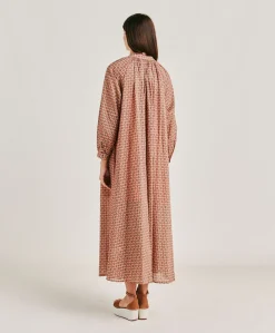 Robe Goa En Voile De Coton Imprime - Corail