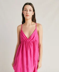 Robe Marisol Cupro Jacquard - Fuchsia