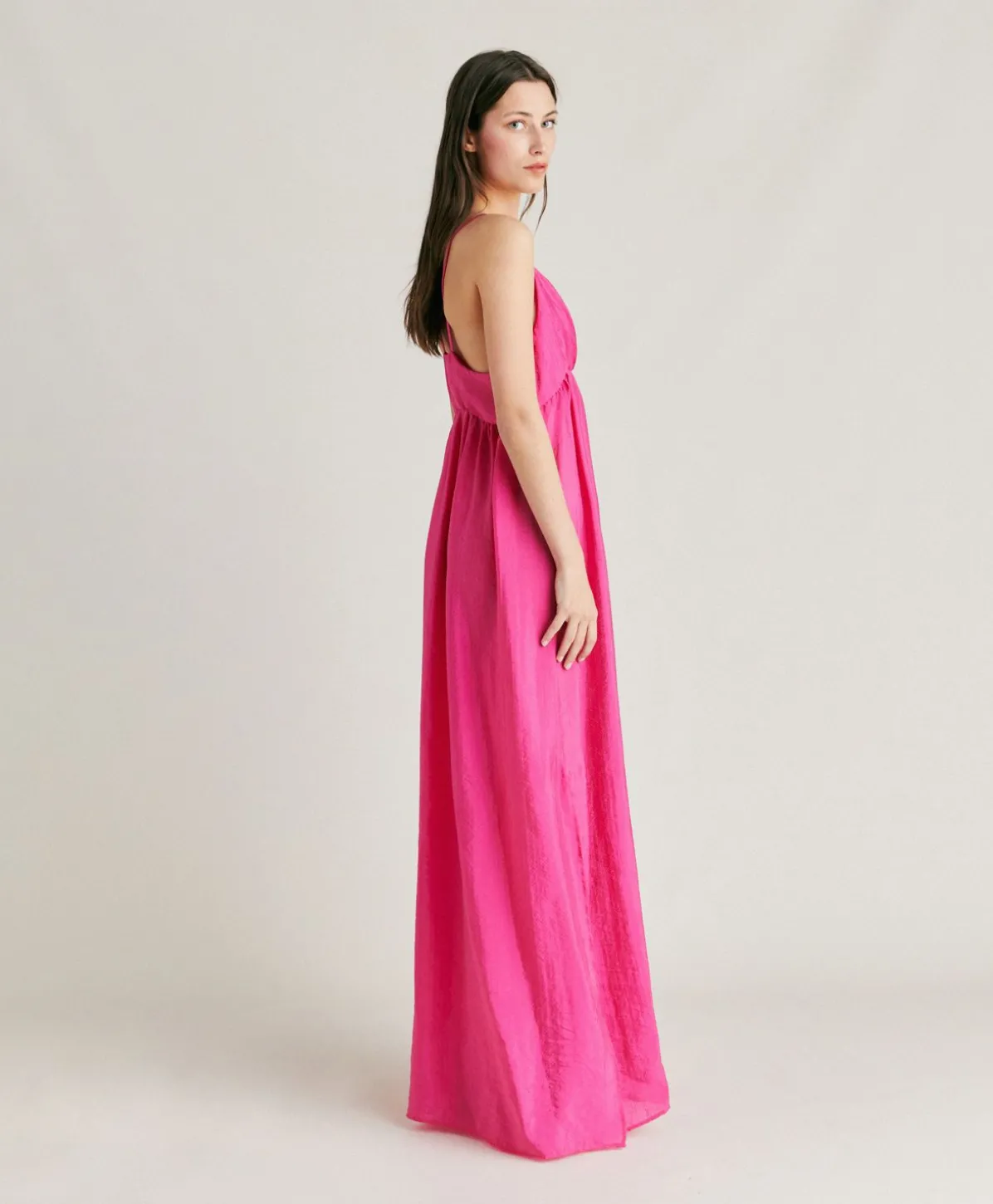 Robe Marisol Cupro Jacquard - Fuchsia