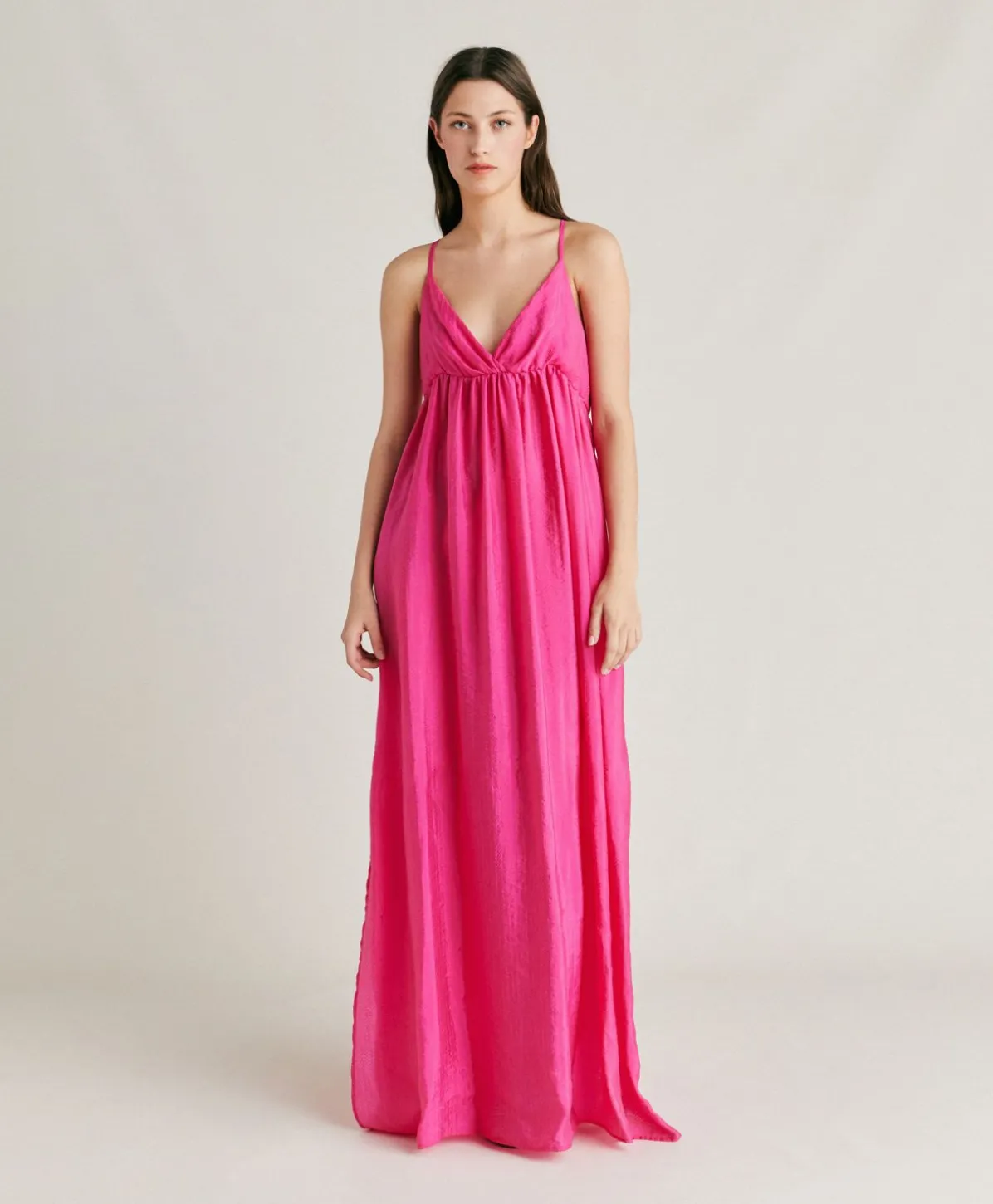 Robe Marisol Cupro Jacquard - Fuchsia
