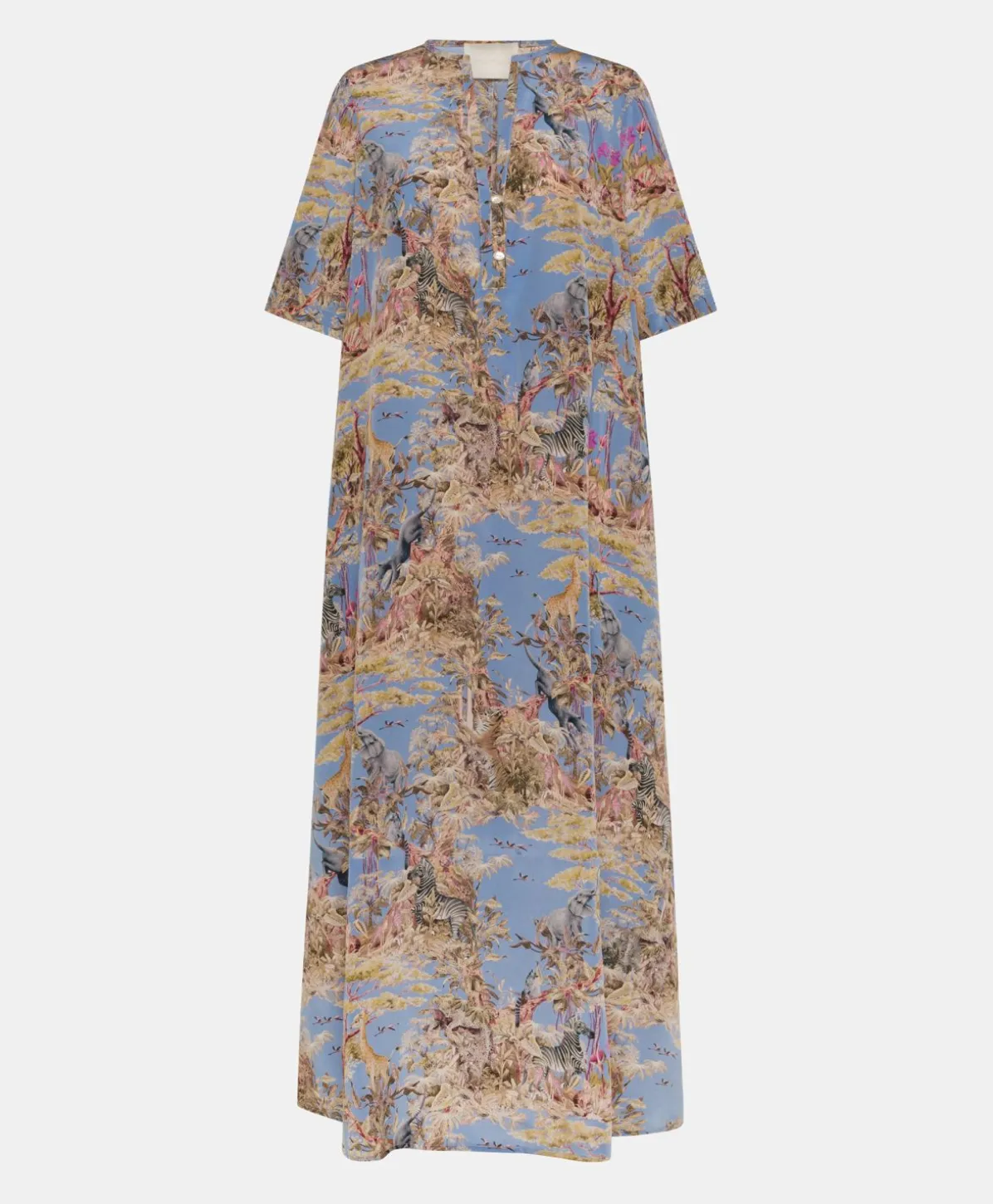 Robe Penelope En Crepe De Chine - Multicolore Ceruleen