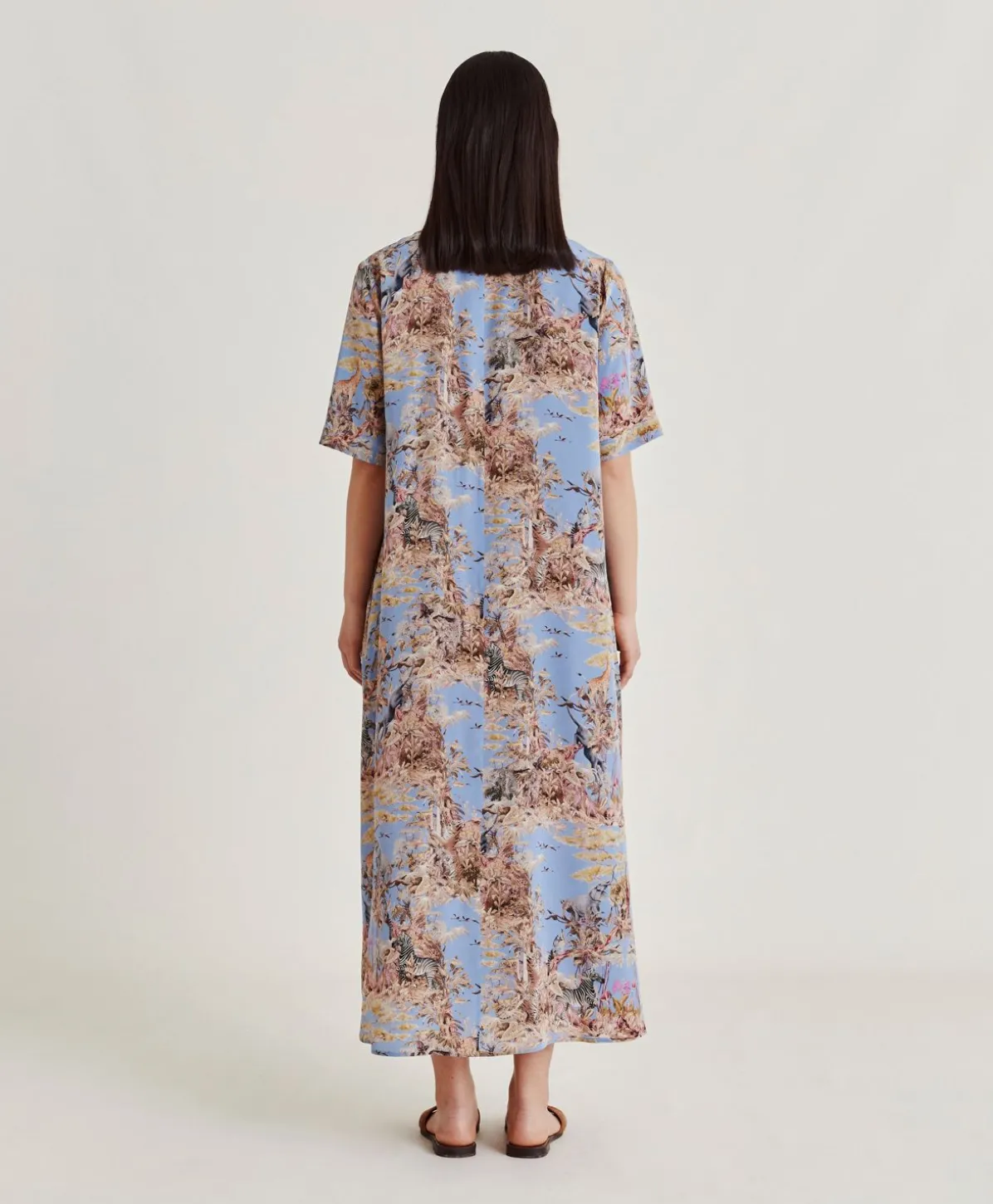 Robe Penelope En Crepe De Chine - Multicolore Ceruleen