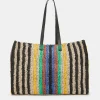 Sac Cabas Ellis En Raphia Raye - Multicolore