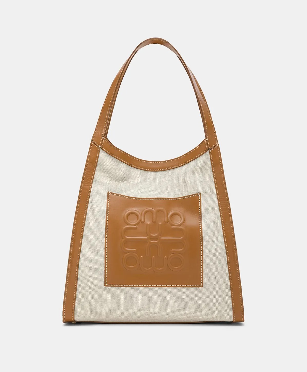 Sac Cabas Geraldine En Cuir Et Toile - Beige