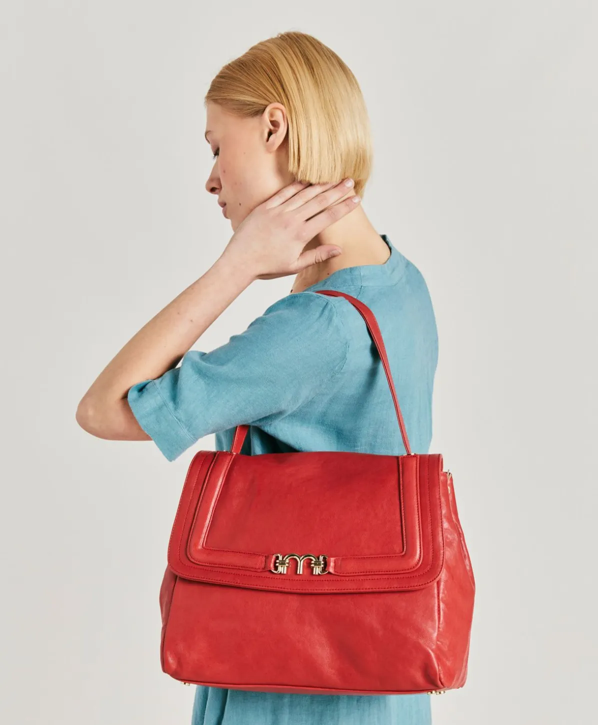 Sac En Cuir Flore Bag - Rouge