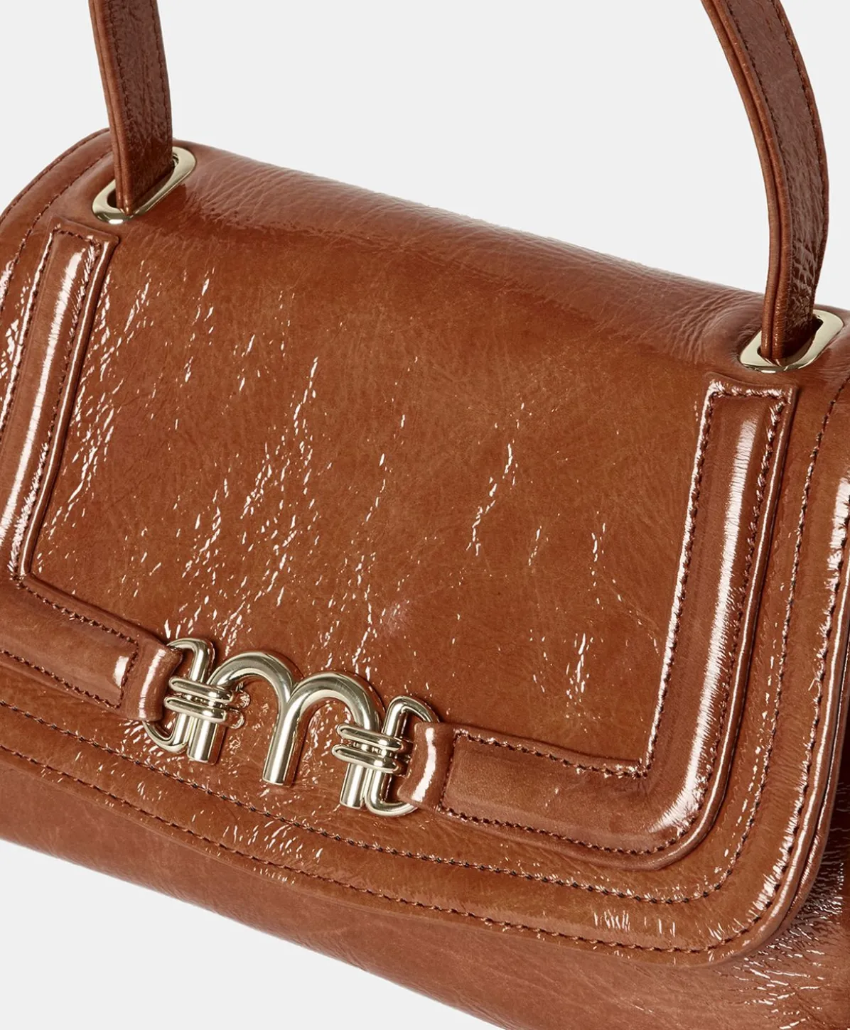 Sac En Cuir Naplack Petit Flore - Brule