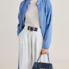 Sac Petit Flore En Cuir - Bleu