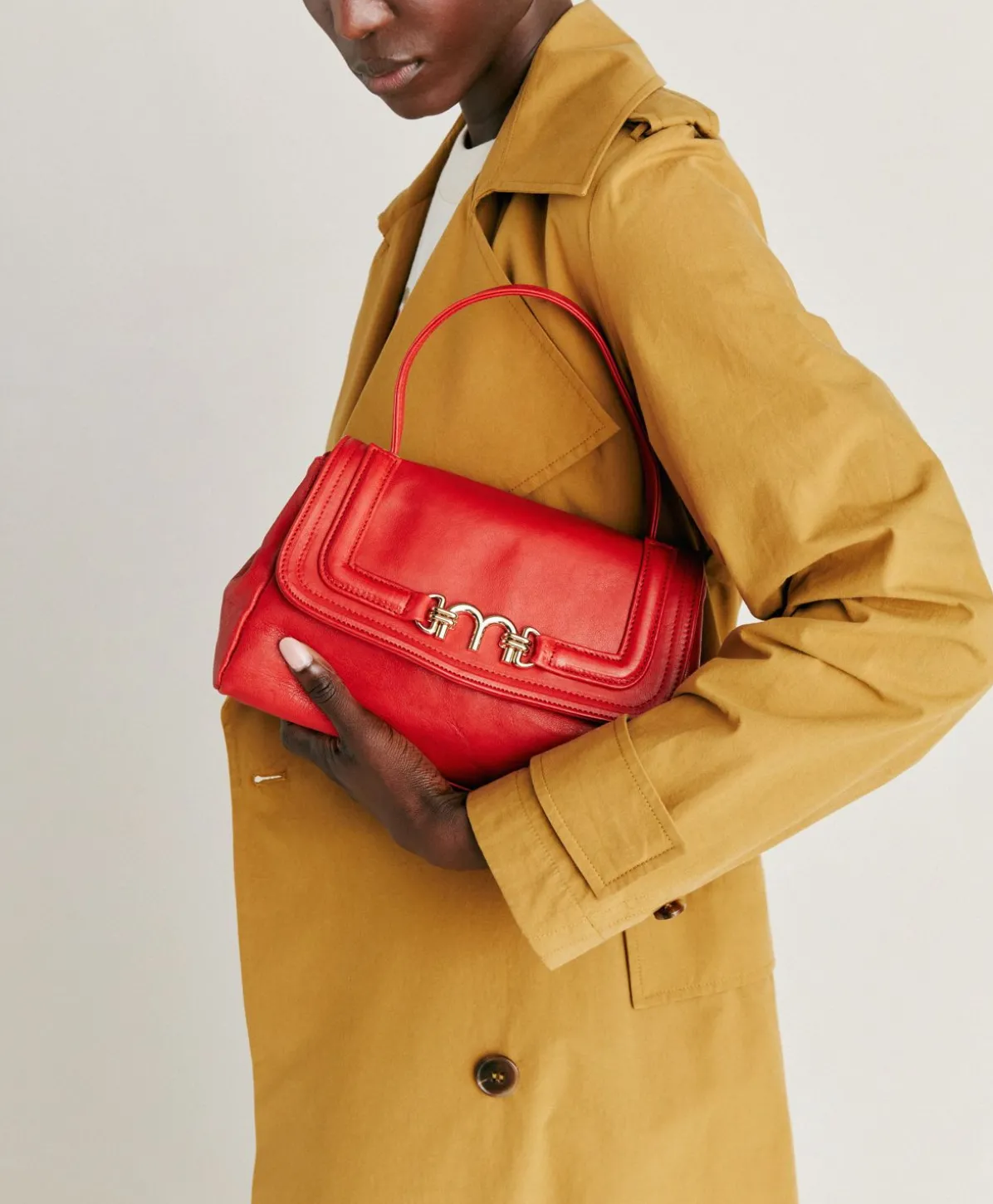 Sac Petit Flore En Cuir - Rouge