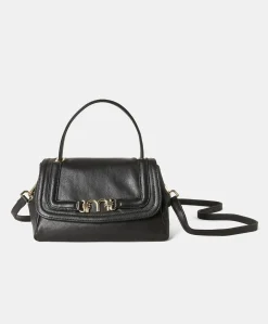 Sac Petit Flore En Cuir - Noir