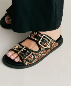 Sandales Chamorro Avec Tissage - Noir Multicolore