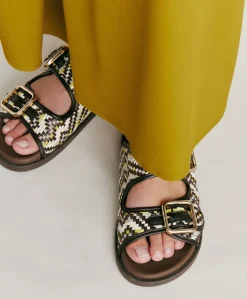 Sandales Chamorro Avec Tissage - Marron / Multicolore