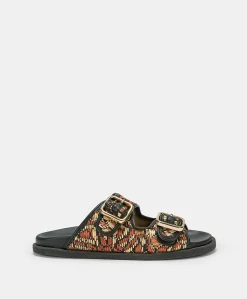 Sandales Chamorro Avec Tissage - Noir Multicolore