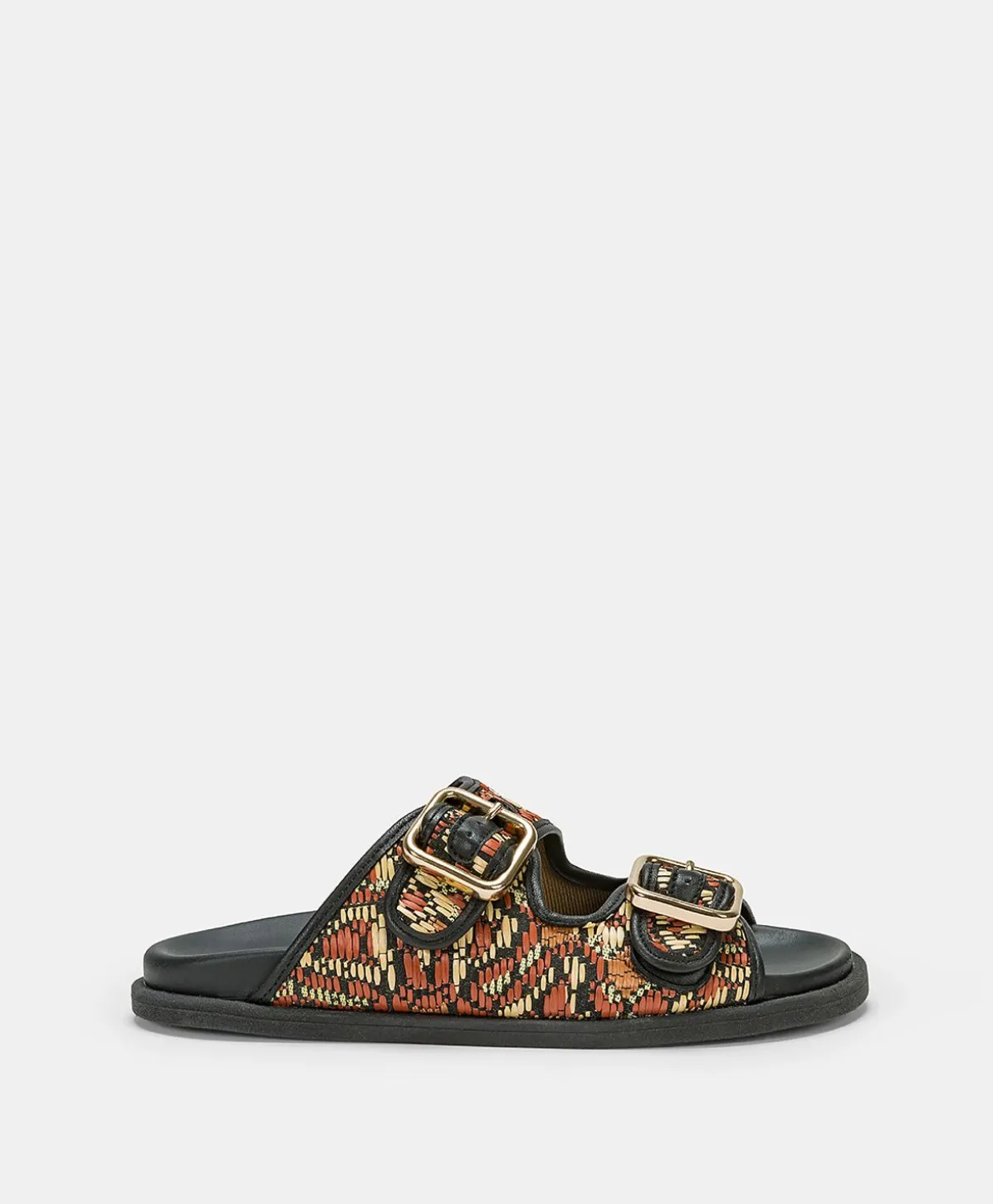 Sandales Chamorro Avec Tissage - Noir Multicolore