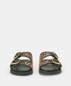 Sandales Chamorro Avec Tissage - Noir Multicolore