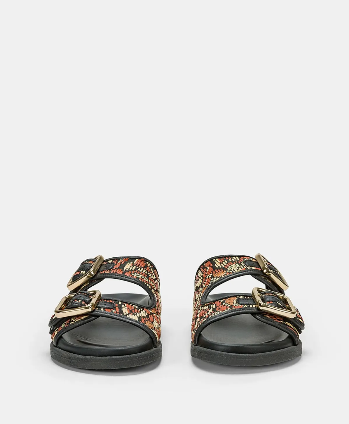 Sandales Chamorro Avec Tissage - Noir Multicolore