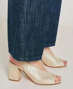 Sandales Clover En Cuir Lame - Or Clair