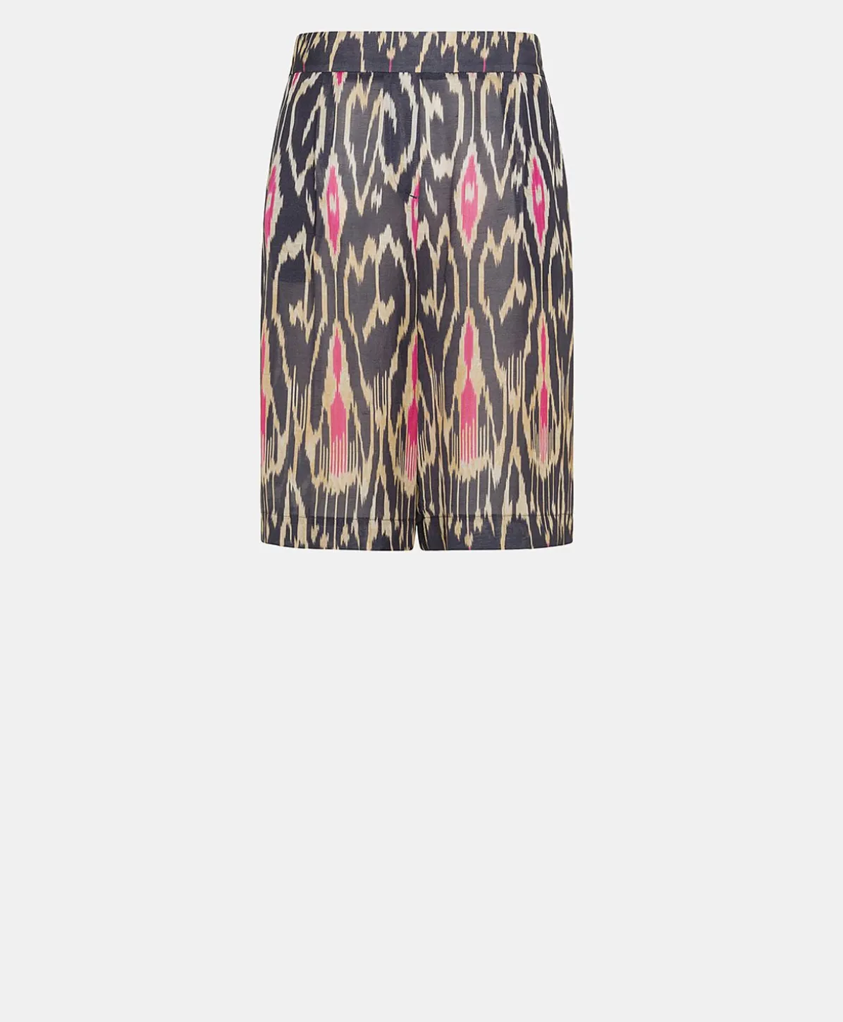 Short Nina En Lin Viscose - Bleu Multicolore