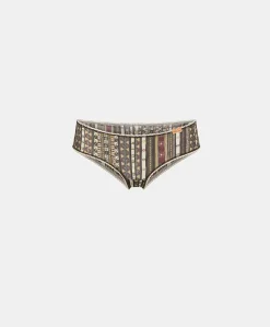 Slip Hamac En Nylon Imprime - Multicolore Noir