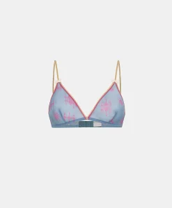 Soutien-Gorge En Nylon Imprime Amethist - Bleutte/Fuchsia