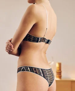 Soutien-Gorge En Nylon Imprime Amethist - Multicolore Noir