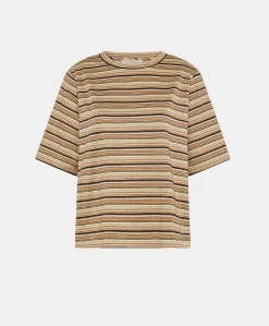 Thirty Iora En Jersey Lurex Raye - Rouille Multicolore