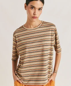 Thirty Iora En Jersey Lurex Raye - Rouille Multicolore
