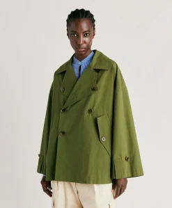 Trench-Coat En Coton Gazania - Vert