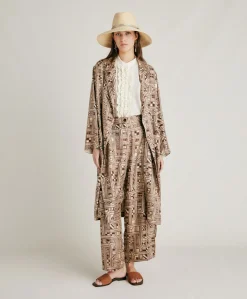 Trench-Coat En Serge De Soie Bados - Beige/Tabac
