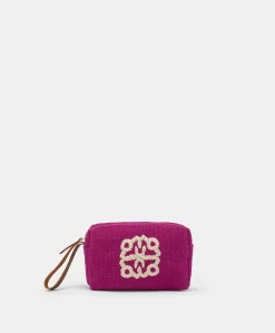 Trousse A Maquillage Pira En Toile Avec Broderie - Cyclamen