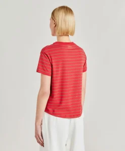 T-Shirt En Jersey Raye Lottie - Rouge/Tabac