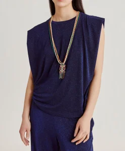 T-Shirt Enna En Jersey Lurex - Bleute