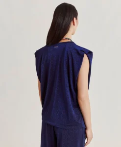 T-Shirt Enna En Jersey Lurex - Bleute