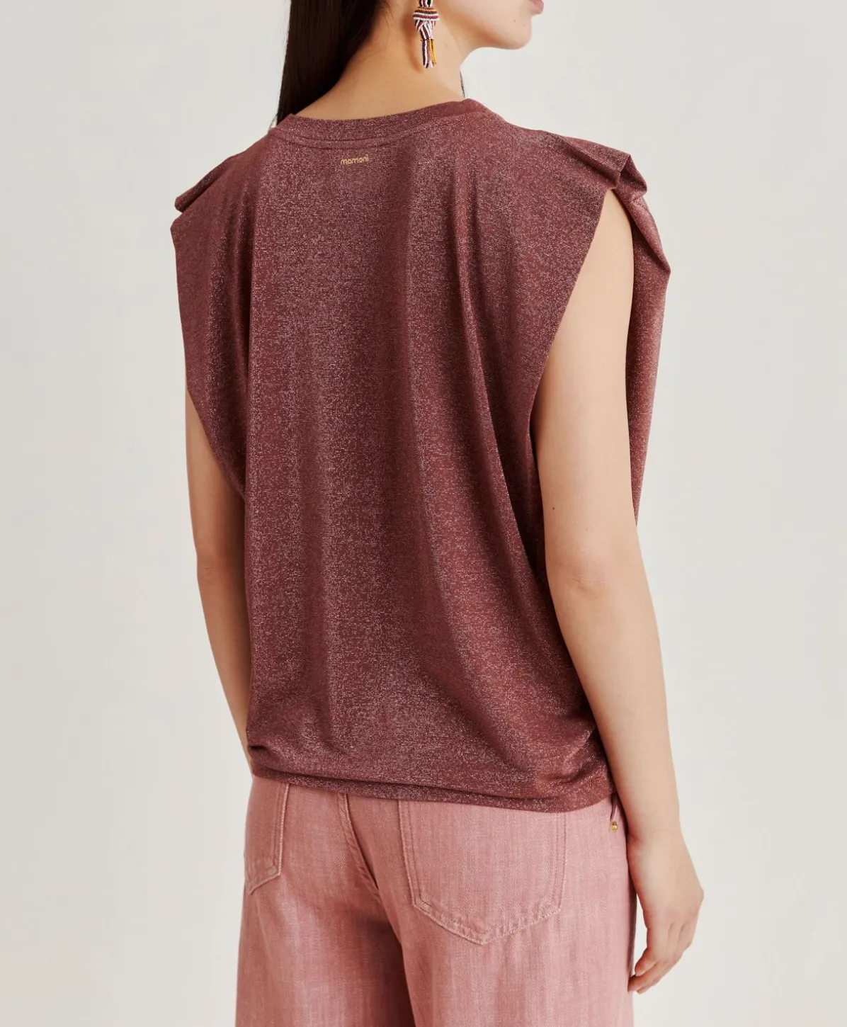 T-Shirt Enna En Jersey Lurex - Terre Cuite