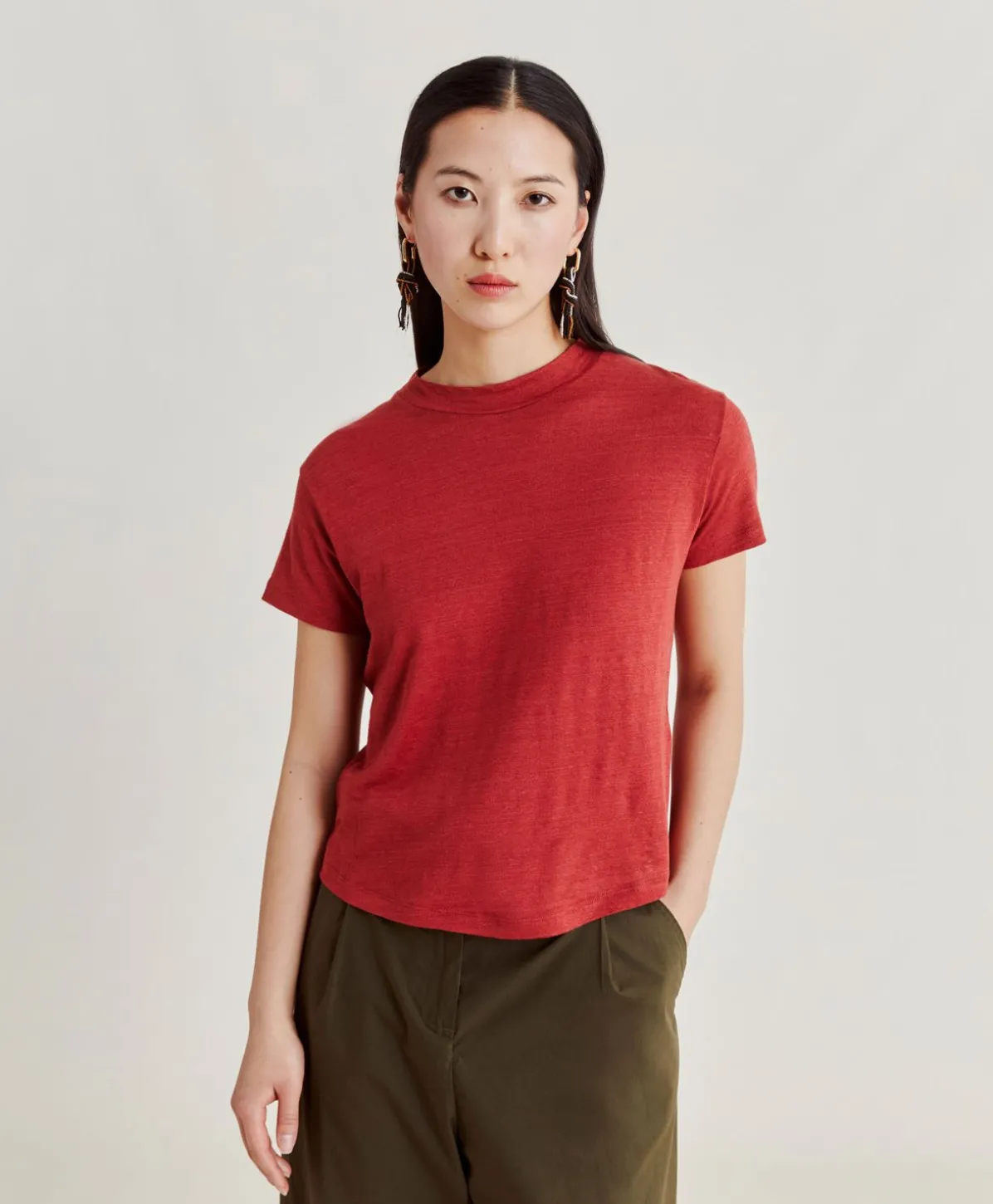 Tshirt Jersey En Lin Lottie - Amarante