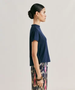 Tshirt Jersey En Lin Lottie - Bleu Nuit