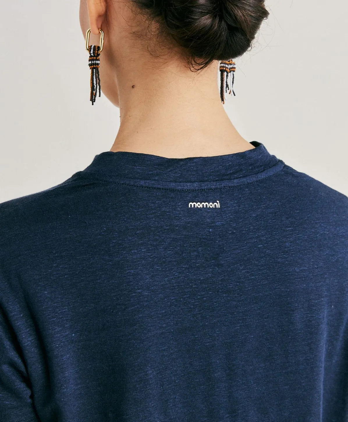 Tshirt Jersey En Lin Lottie - Bleu Nuit
