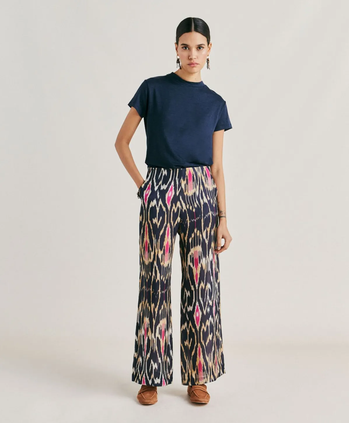 Tshirt Jersey En Lin Lottie - Bleu Nuit
