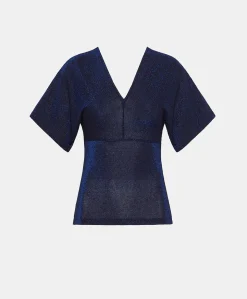 T-Shirt Milly Lurex Jersey - Bleute